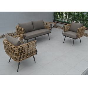 Juego de muebles de sofá de ratán para jardín al aire libre de aluminio para sala de estar, patio, Hotel, silla de cuerda, muebles de <span class=keywords><strong>Ratan</strong></span> - Product Image 2