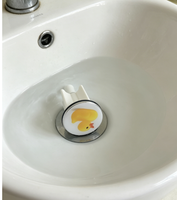 HONGDELI Tapón de Desagüe Universal de 4 cm para Lavabo, Cromado, Popular en Europa, Filtro y Cubierta para Desagüe de Baño