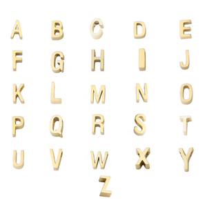 Yiwu Aceon bijoux à bricoler soi-même Mini trou curseur breloque initiale or acier inoxydable petite taille <span class=keywords><strong>Cube</strong></span> pendentif pour Bracelet collier Zircon - Product Image 1