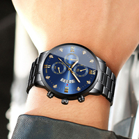 Reloj Fngeen 5080 para Hombre, Movimiento de Cuarzo, Correa de Acero Inoxidable, Resistente al Agua, Calendario, Reloj de Pulsera Casual de Negocios de Lujo
