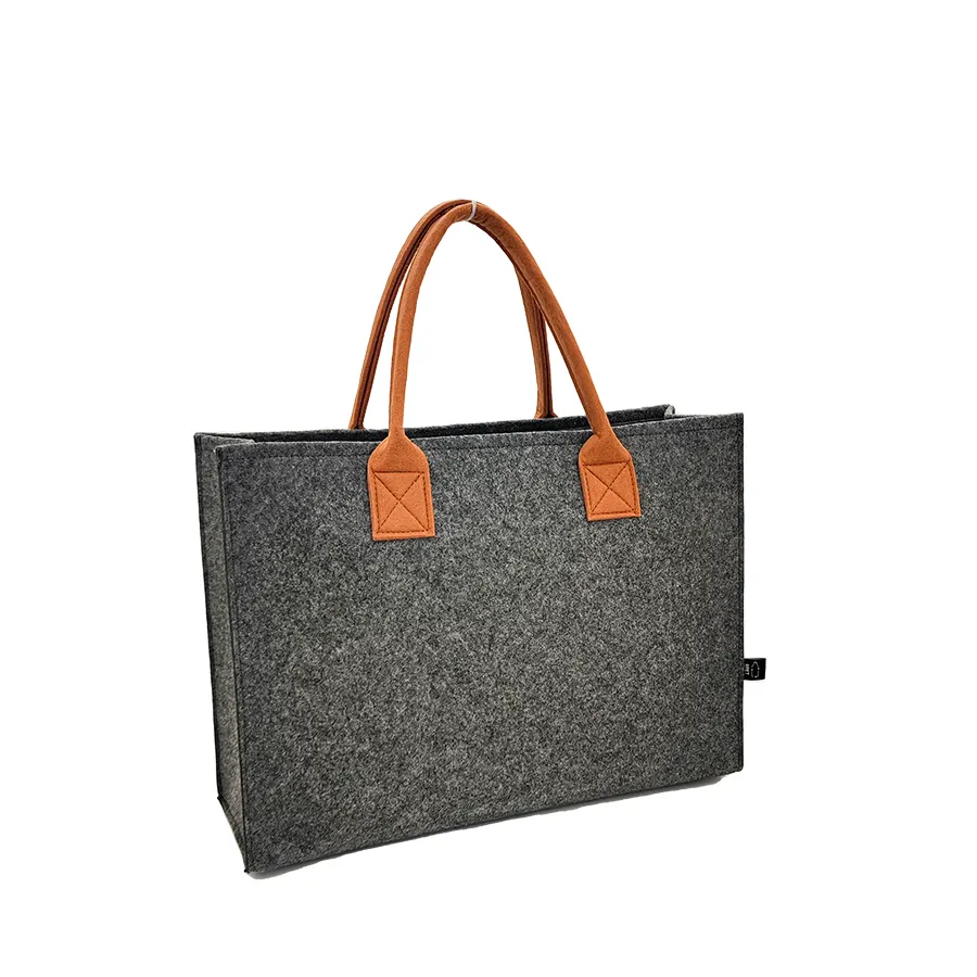 RECYCLED GRS certificate Wholesale Fashion Felt Single Shoulder Bag Women Tote Bag Shopping Bag