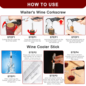 Juego de Palitos Enfriadores de Acero Inoxidable a Precio Descuento, Palitos Enfriadores de Vino de Grado Alimenticio con <span class=keywords><strong>Accesorios</strong></span> Completos para Fiestas - Product Image 5