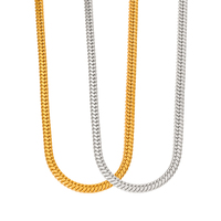 Collier chaîne serpent en acier inoxydable plaqué or 18 carats, étanche, pour femmes et hommes, accessoire de mode, vente en gros