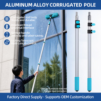 Perche télescopique en alliage d'aluminium à verrouillage par torsion, filetage universel pour nettoyage de piscine et de fenêtres