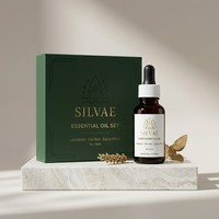 Boîte en carton personnalisée avec couvercle et base estampés à chaud en or pour l'emballage de coffrets cadeaux d'huiles essentielles
