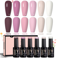 YOKEFELLOW vernis à ongles Gel UV OEM 6 pièces ensemble marque privée vernis émail 10ML Gel de couleur rose