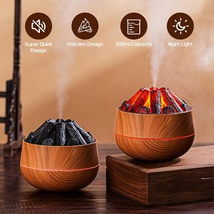 Humidificateur à charbon de bois 300 ml, mini diffuseur d'arômes volcan flamboyant, humidificateur d'huiles essentielles domestique avec garantie d'un an - Product Image 3