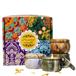 Nuevas Tendencias en Aromaterapia de Lujo, Vela de Soja con Logotipo Personalizado, Aroma Frutal, Forma de Flor, Amarilla, Hecha a Mano, Metálica, para Navidad - Product Image 2