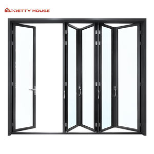 厂家供应隔音玻璃双折门双层玻璃铝全景折叠天井手风琴折叠门 - Product Image 6