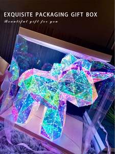 2023 New Holographic Valentine's Day <b>Gift</b> Glowing LED Holographic Unicorn Toy for Girlfriend <b>Children</b> Birthday <b>Christmas</b> <b>Gift</b> - Product Image 3