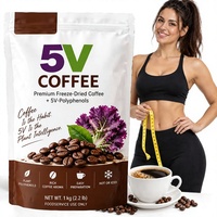 Café instantané minceur 100% pur avec polyphénols naturels, sans additifs, emballage en boîte
