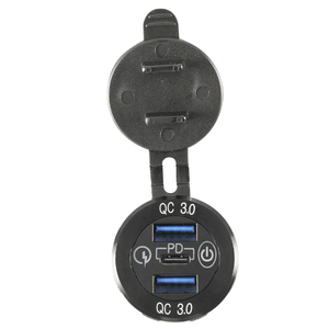 12V/24V tripla <span class=keywords><strong>USB</strong></span> <span class=keywords><strong>per</strong></span> <span class=keywords><strong>auto</strong></span> in metallo <span class=keywords><strong>USB</strong></span>-C carica <span class=keywords><strong>auto</strong></span> tipo C PD doppio QC3.0 porte con interruttore Touch QC3.0 QC3.0 QC3.0 - Product Image 2