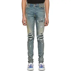 Jeans New Fashion Jeans Pants Wholesale Custom Logo Slim Fit Distressed Jeans Men Skinny Denim Jeans Men Denim