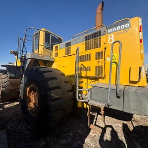 Chargeuse sur pneus Komatsu WA600 jaune d'occasion, diesel, 4 roues motrices, équipement de construction lourd, 15 tonnes, pompe hydraulique, boîte de vitesses - Product Image 4