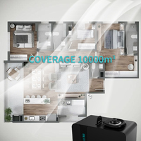 Diffuseur d'aromathérapie en métal personnalisé de grande capacité 1000 ml, 5000-8000 m, pour usage hôtelier, contrôlé par application, avec système HVAC intelligent et écran LCD