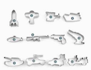 12 Cortadores de Galletas de Acero Inoxidable con Patrón <span class=keywords><strong>Militar</strong></span>, Moldes para Hornear con Temática del Ejército - Product Image 5