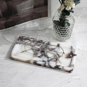 Bandeja de Almacenamiento de <span class=keywords><strong>Joyas</strong></span> de Mármol Calacatta Viola Única, Decoración Moderna y Elegante - Product Image 4