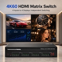 Conmutador de Matriz HDMI 4K60Hz, Reducción de Resolución de 4K a 1080p, ARC HDR10 con Interfaz Gráfica Web TCP/IP RS232
