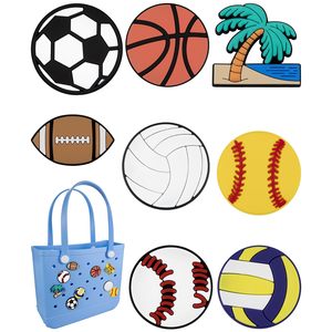 Abalorios con letras deportivas para bolsos Bogg: Fútbol, Béisbol, Sóftbol, Baloncesto, Fútbol Americano, Voleibol – Insertos para decoración de bolsos de playa - Product Image 3