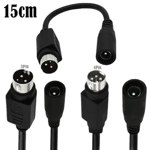 Transmisión de señal de fuente de alimentación personalizada Mini DIN 3pin 4pin macho a DC 5521 cable adaptador hembra