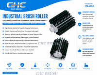 Brosse à poils en nylon, rouleau de brosse en nylon, rouleau de brosse cylindrique personnalisé pour l'élimination de la poussière et le nettoyage des débris