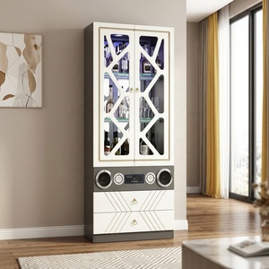 Moderno Mueble para Vino de Madera, <span class=keywords><strong>Vitrina</strong></span> para Sala de Estar, Almacenamiento para el Hogar, Estante para Vino de Lujo <span class=keywords><strong>con</strong></span> Iluminación LED y Altavoces - Product Image 6
