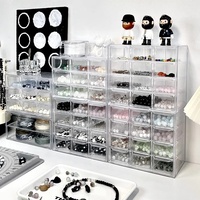 Boîte de rangement pour bijoux faits à la main avec compartiments, design moderne, anti-poussière, organisateur de bureau en plastique transparent pour bracelets