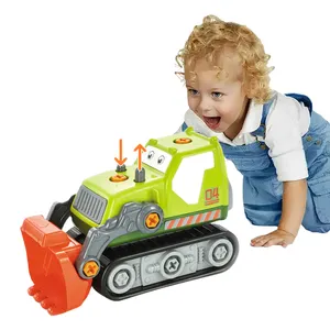 Дрель для мальчиков и девочек, игрушечный автомобиль, набор для сборки пластиковых игрушек, Электрический бульдозер, детская игрушка