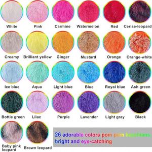 Fluffy Tote Pendant Car Charm Fuzzy Ball Keyring Thank You Gifts for Women Girls DIY Accessory Handbag Tote Bag Pendant Purse - Product Image 2