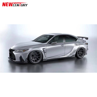 Modifié avec des lèvres avant et arrière en fibre de carbone, des jupes latérales et un aileron arrière pour la Lexus IS350 2021-2025