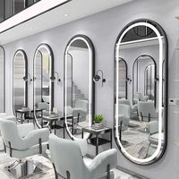 Miroir de Salon de Coiffure et de Maquillage LED Mural Doré Grande Taille, Idéal pour Barbiers et Salons de Beauté - Offre Spéciale