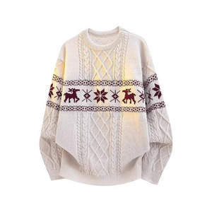 Fair Isle Christmas <b>Pullover</b> Sweater <b>For</b> <b>Men</b> And Women Autumn Winter Retro Nordic Style Knitwear Top Mlxl2xl - Product Image 2