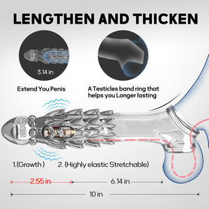 Đồ chơi tình dục dương vật giả bằng silicon hình răng sói, máy rung mạnh mẽ, kéo dài và làm dày dương vật, dụng cụ kéo dài dương vật dành cho nam giới - Product Image 3