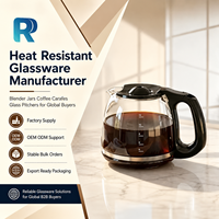 Verseuse à café en verre de 12 tasses de qualité professionnelle pour une mesure précise, compatible avec les services de restauration, pot de remplacement pour mixeur, pièces de rechange pour mixeur, pot de remplacement