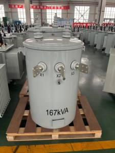 Transformador de Distribución de Montaje en Poste JIKAI de 10 kVA, Monofásico de 10 kV, Tipo CSP, Doble Voltaje, Cumple con ANSI/IEC - Product Image 1