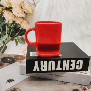 Tazza da Latte in Porcellana Personalizzata all'Ingrosso con Tasca per Biscotti, Portabiscotti, Tazza da Caffè in Ceramica Bianca - Product Image 5