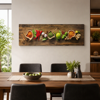 Impression murale moderne sur toile, nature morte de légumes, céréales et épices, pour cuisine et décoration de salon
