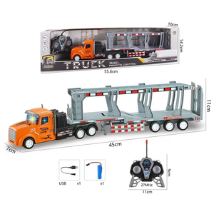 <span class=keywords><strong>Camion</strong></span> télécommandé 1:32 avec <span class=keywords><strong>remorque</strong></span>, modèle de <span class=keywords><strong>jouet</strong></span> <span class=keywords><strong>semi</strong></span>-conteneur à double étage RC 4 canaux avec chargeur et câble USB - Product Image 4