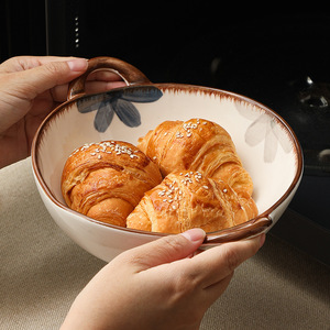 Assiette en céramique bleue d'encre bol ménage en gros 2024 nouveau bol à soupe binaural <span class=keywords><strong>japonais</strong></span> ensemble de vaisselle - Product Image 4