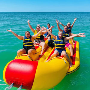 Bateau banane gonflable remorquable à double rangée pour 10 passagers, pour sports nautiques, ski nautique, jeux aquatiques pour adultes et enfants - Product Image 1