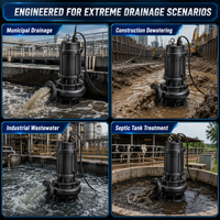 Pompa Air Limbah Submersible Garansi Dua Tahun Heavy Duty 10hp 20hp 15kw Pengolahan Air Limbah Industri Pompa Air Besi Cor