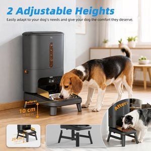 Distributeur automatique de nourriture pour animaux de compagnie OEM 15L avec minuterie, pour gros chiens et chats, avec compartiment visible pour granulés de 25 mm, surélevé - Product Image 5