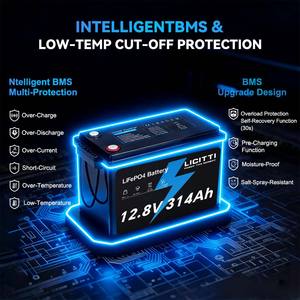 Batterie de stockage solaire LiFePO4 <span class=keywords><strong>rechargeable</strong></span> personnalisée 12,8 V 1000 W 2000 W empilable <span class=keywords><strong>hybride</strong></span> pour réseau électrique, camping-car, marine, voiturette de golf - Product Image 2