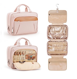 Bolsa de Aseo Espaciosa con Separación para Artículos Secos y Húmedos, Bolsillo Inferior Extraíble, 360 °   Gancho Giratorio y Diseño Más Ancho - Product Image 1