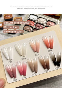 Ensemble de vernis gel en 9 couleurs, gel UV LED translucide nude brun pour <span class=keywords><strong>manucure</strong></span> française <span class=keywords><strong>et</strong></span> nail art - Product Image 6