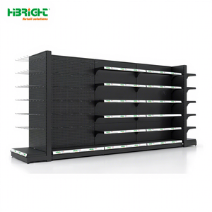 מדפי גונדולה רב-תכליתיים בעלי סִגְנוֹן צדדים של Highbright Modern עם ווים לתצוגה - Product Image 1