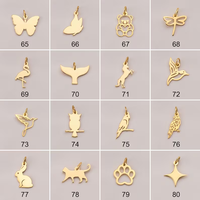 Pendentifs personnalisés Jietao en acier inoxydable plaqué or 14K PVD, 156 modèles : Croix, Soleil, Lune, Patte, Mauvais œil, Fruit, Nœud, pour collier et bracelet