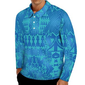 Vintage elegante Turn Down Collar impreso camisa hombres Hawaii Polynesian Tropical Casual acogedor hombres Polo camisa <span class=keywords><strong>Lo</strong></span> Ng manga blusa - Product Image 3