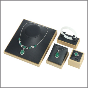 Brushed <b>Leather</b> One-piece Multi-layer Jewelry Display Stand Necklace <b>Bracelet</b> Ring Holder Counter Prop WYG001 - Product Image 1