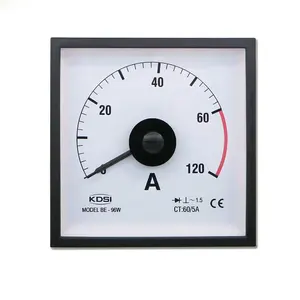 Square Type BE-96W AC60/5A 2times overload Wide Angle Analog AC Panel Ampere Meter